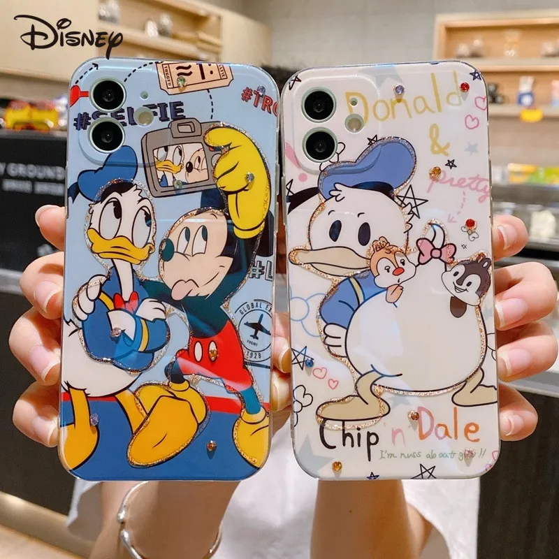 

Disney original Mickey for iPhone 7 8Plus SE 11 12Promax XR XS XSMAX 12Pro 12min 11Pro Donald Duck point diamond phone case