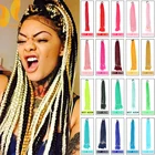 Синтетический хвост XINRAN, резинка для волос, кольцо для волос, Розовая Радуга, 24 дюйма, вязаный крючком хвост, искусственный хвост