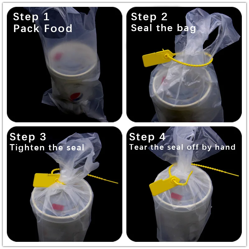 100 шт. одноразовые пластиковые стяжки для упаковки быстрого питания 230 мм/9 1