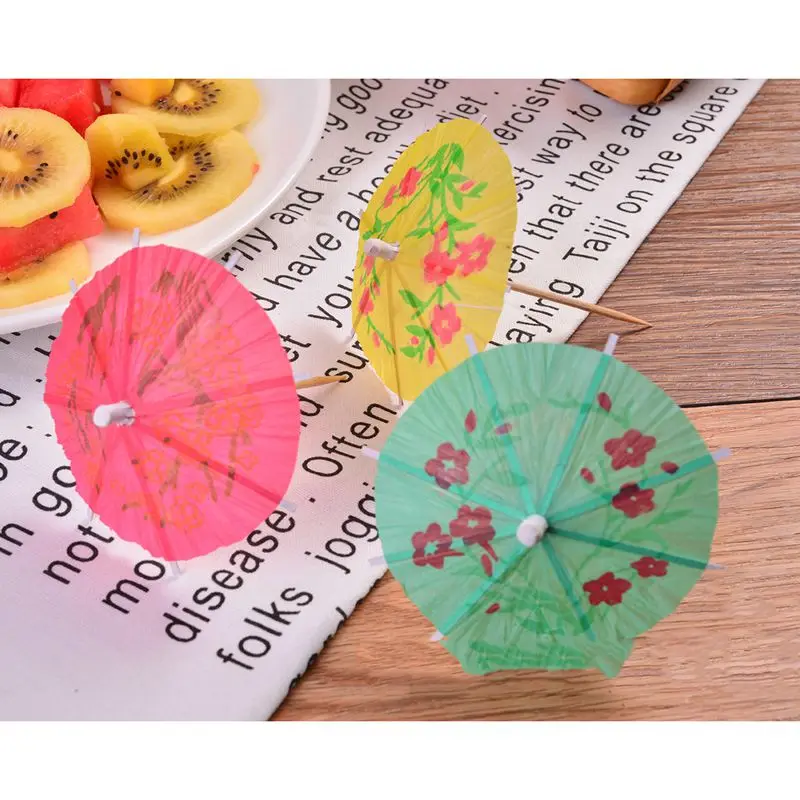 100 Mixed Paper Cocktail Umbrellas Parasols for Party Tropical Drinks Accessories | Дом и сад
