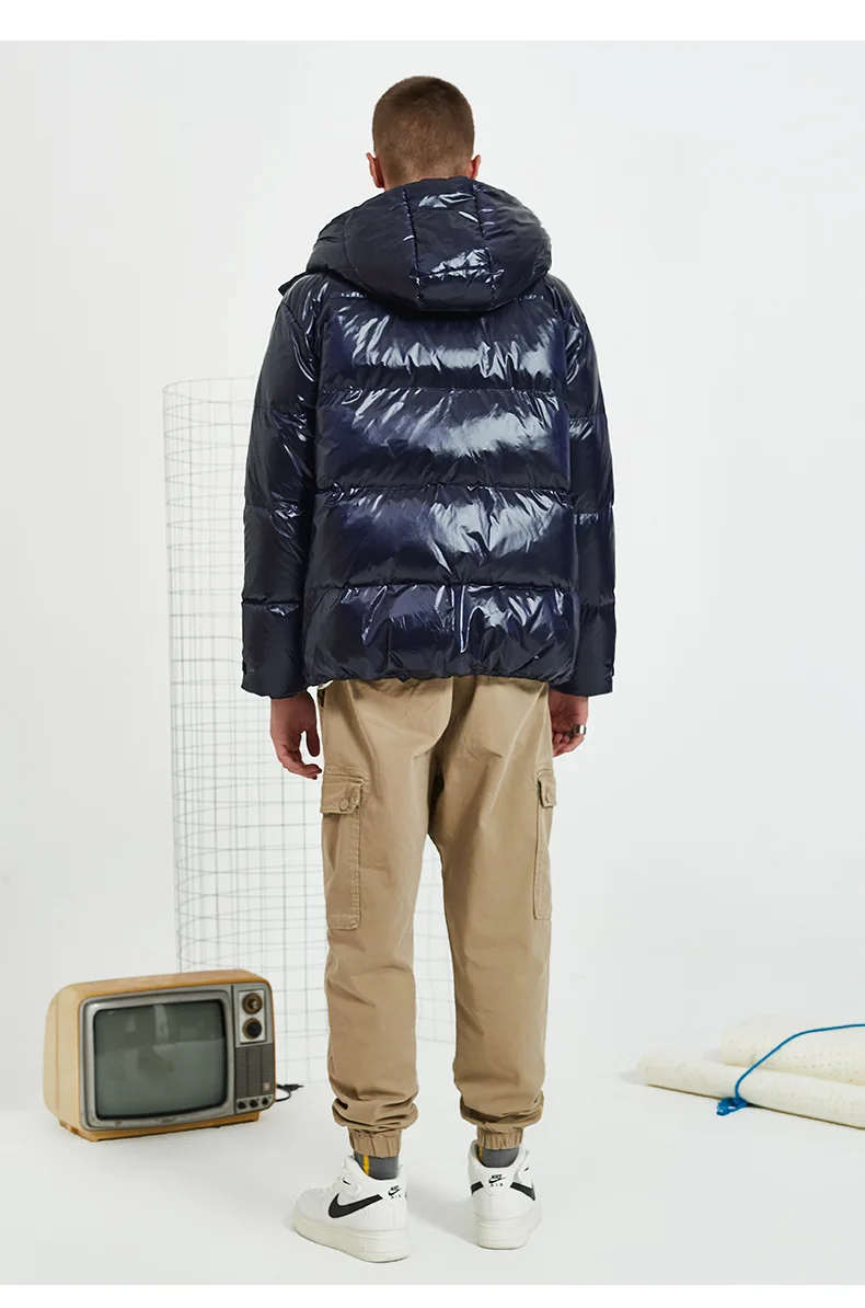 Мужской пуховик с капюшоном толстый теплый Повседневный свободный