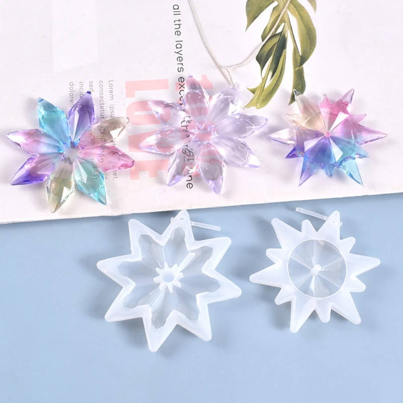 

Crystal Epoxy Resin Mold Snowflake Pendant Silicone Mould DIY Craft Jewelry Tool