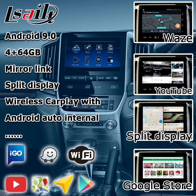 Присоска-штифт присоска для интерфейса Android/carplay Toyota Land Cruiser LC200 GX-R GXR VXR 13-20