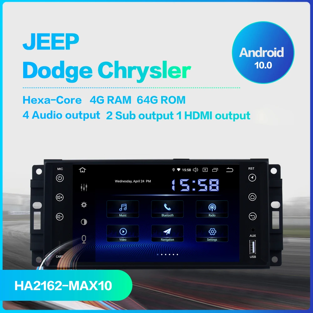 Dasaita 7 &quotAndroid 10 0 Автомобильный GPS радио плеер для Jeep Chrysler Dodge с восьмиядерным