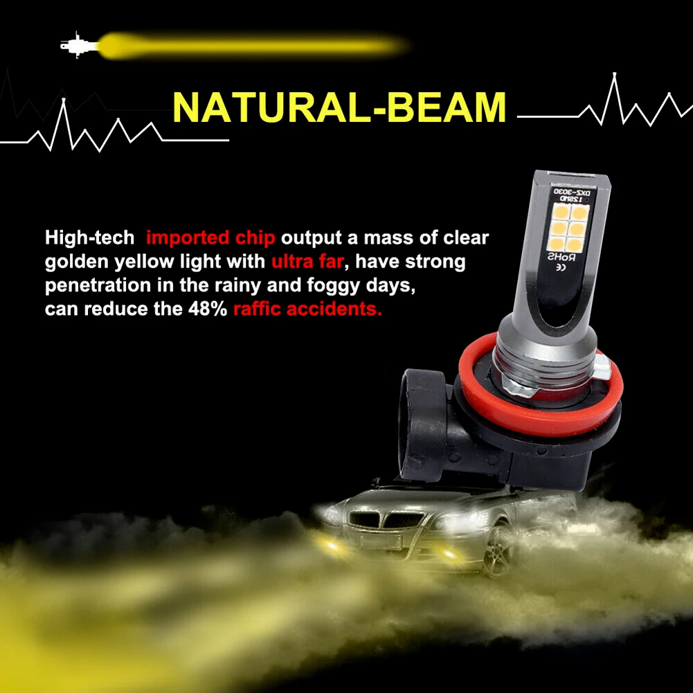 H11 H8 H9 светодиодные противотуманные светильник Conversion Kit Премиум 3000K желтый 350 Вт DRL