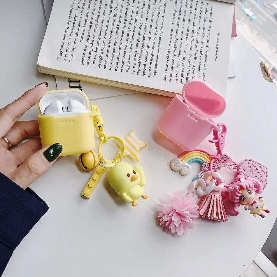 Для huawei Freebuds 2 Pro Чехол милые Мультяшные в форме конфеты силиконовый чехол для наушников для Flypods 2 символ кулон брелок Защитная крышка