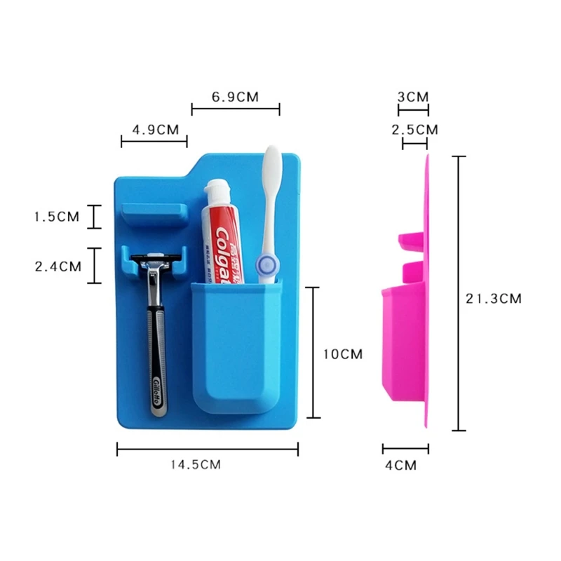 

Creative Silicone Toothpaste Toothbrush Holder Bathroom Organizer Wall Mounted Razor Organizer Holder Bathroom Accessories