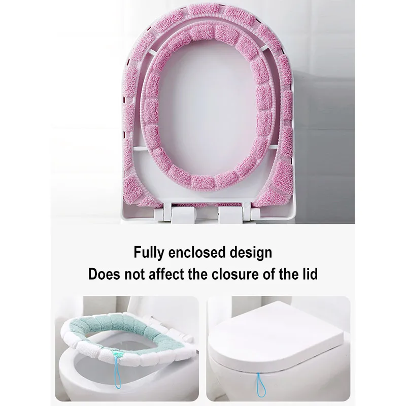 

new Universal Toilet Seat Cover Warm-keeping Thickened Toilet Seat Case Toilet Mat bathroom accessories toilet seat newcover set