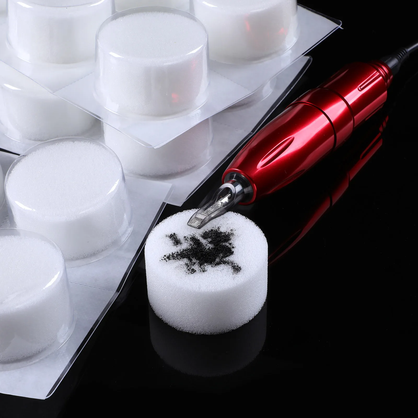 

24pcs/box Disposable Tattoo Dip Foam for Tattoo Needle Dip Foam Cleaning Cup Clean Dip Microblading Tattoo Supplies Accessories