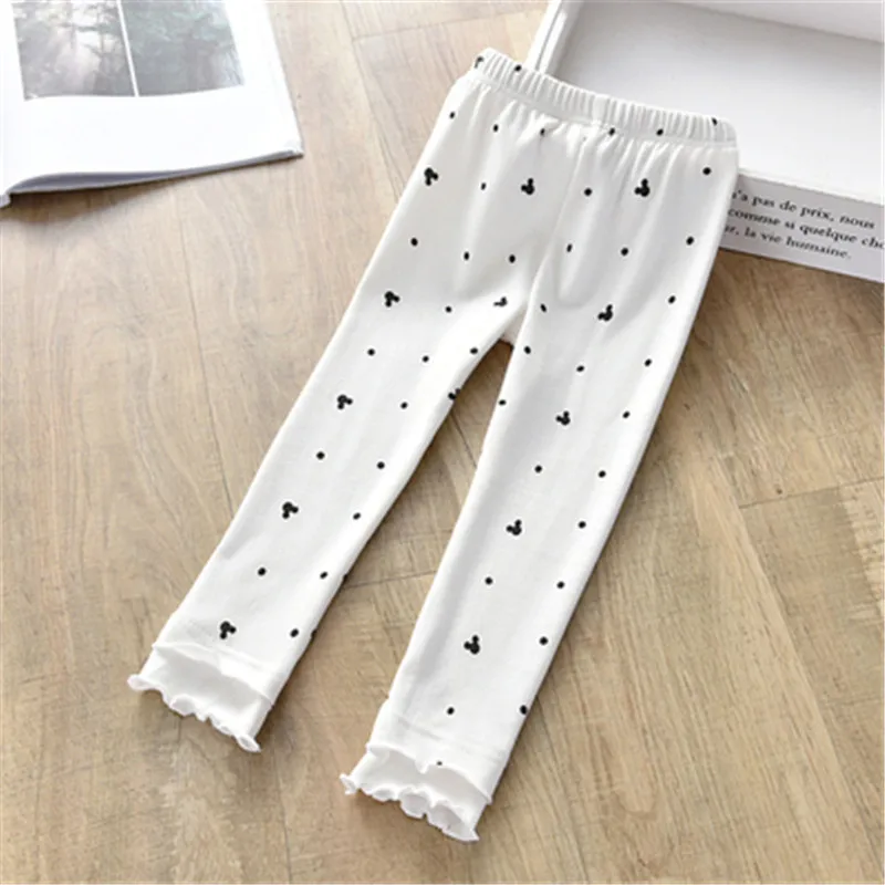 Милые Мягкие штаны для девочек детские леггинсы в горошек с сердечками От 1 до 6