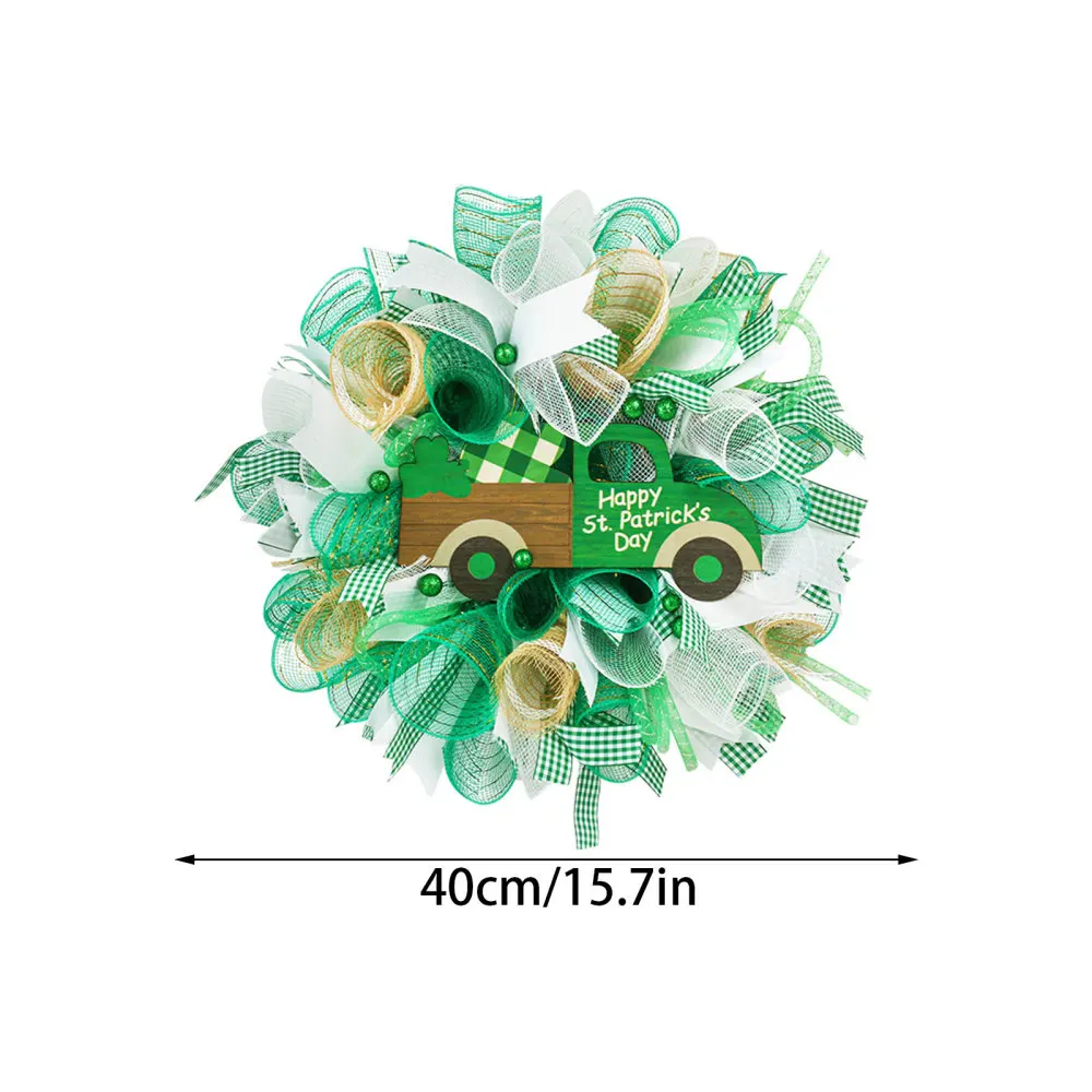 Украшение для ирландского фестиваля венок из ленты гирлянда кулон в виде клевера