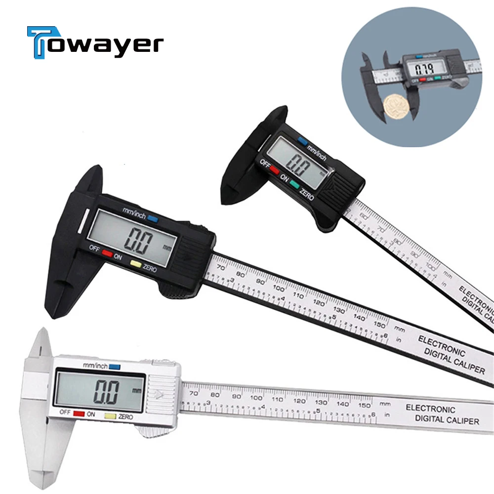 

150mm 100mm Electronic Digital Caliper 6 Inch Vernier Caliper Gauge Micrometer Measuring Tool Digital Ruler with Battery Tools