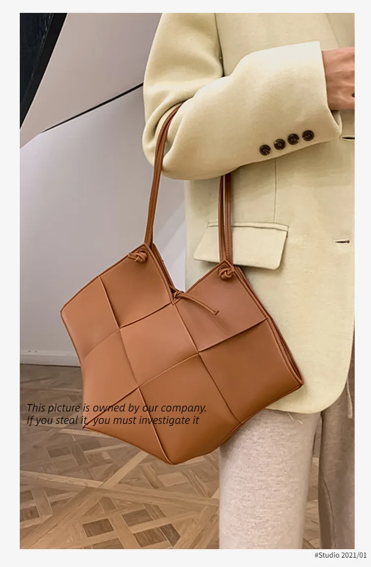 

Women's bag 2021 new fashion design woven leather bag lady handbag large capacity tote bag hand single shoulder underarm bag