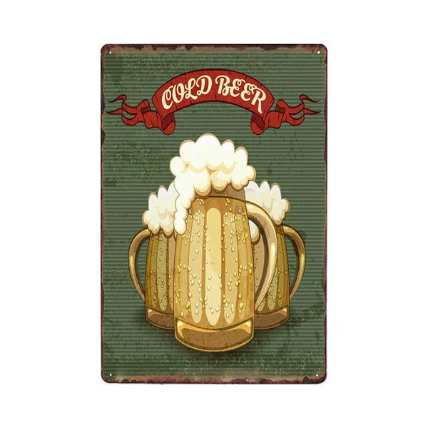 

Beer Vintage Metal Tin Sign Shabby Chic Home Bar Pub Club Tavern Cafe Poster Wall Decor Art Plaque Retro Tin Paintngs