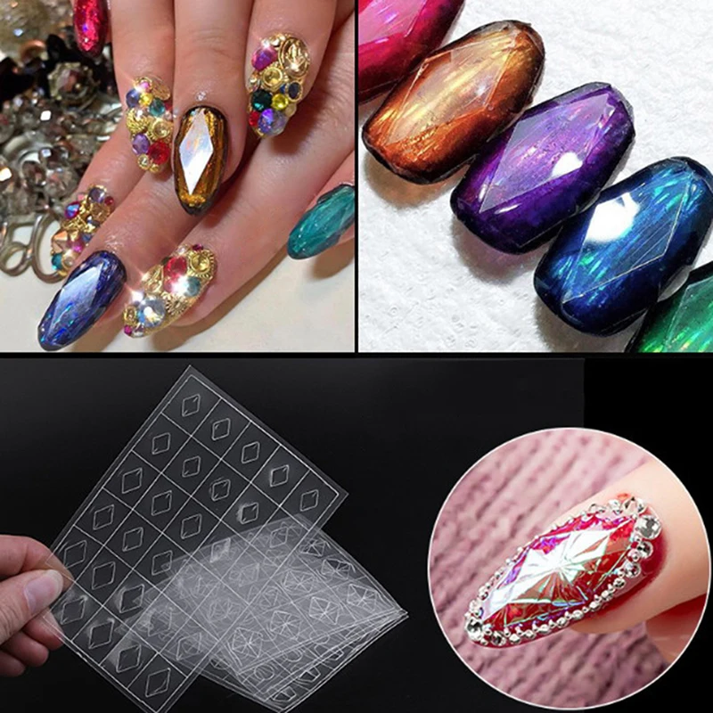 

1 Sheet 3D Hollow Stickers Diamonds Plastic Sequins Nail Gem Stone Stencil Guides Mold For Nail Decals