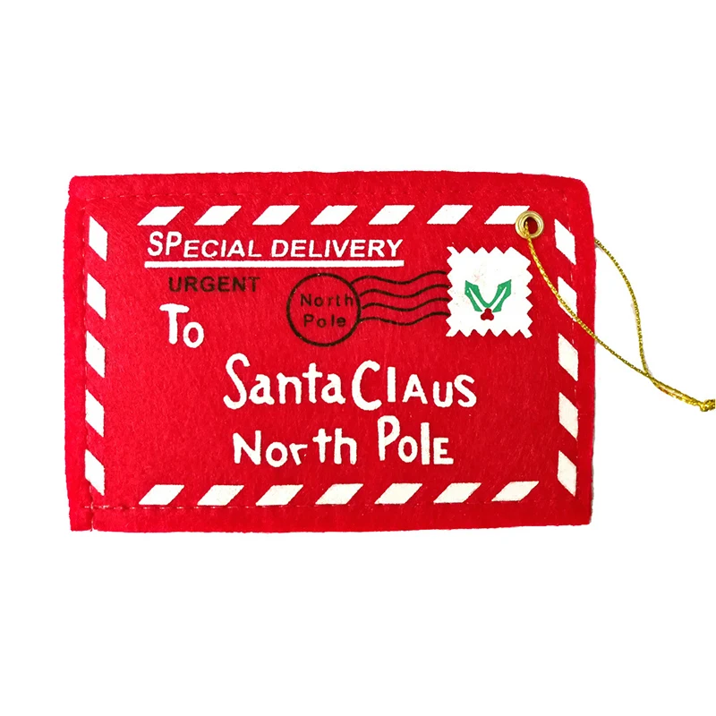 Red Navidad Santa Claus Envelope Hanging Ornaments Christmas Decorations For Home New Year Xmas Tree Card Decoration | Дом и сад