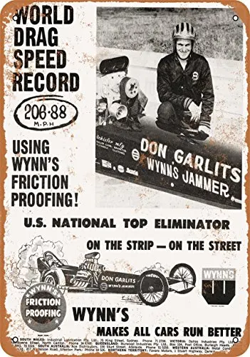 

Металлический знак-1965 Don Garlits World Drag Speed с записью-винтажный Настенный декор для кафе, пивного бара, декоративные поделки