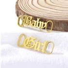 Изготовленная на заказ нержавеющая сталь Steele Angel Baby Girl обувь с пряжкой Золотой буквенный значок аксессуары для обуви ювелирные изделия обувная Пряжка 2021 BFF