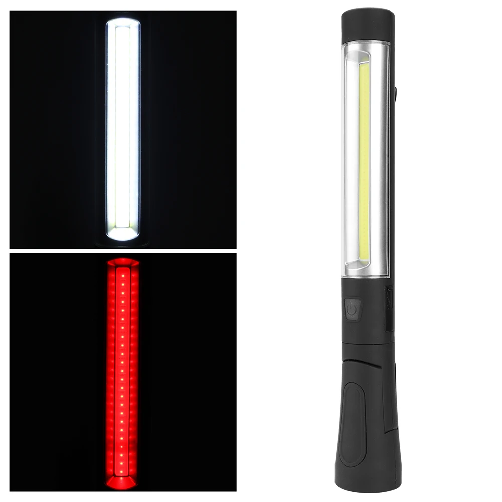 Rotation LED Work Light COB Light Red Strobe Emergency Light USB Charging With Battery Emergency Light Flashlight Warning Light