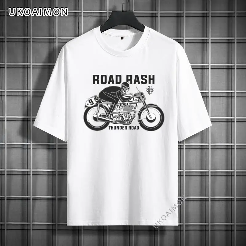 

April Fool Day Road Rash Thunder Road Skull Motorcyclist Funky Casual TShirts Fashionable Adult T Shirt Unisex Fitted T Shirts