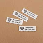 84 бирки на заказ, Гладильные этикетки, персонализированное имя, одежда, с любовью, ваш текстбренд, 100% хлопок, моющиеся (TB5312)