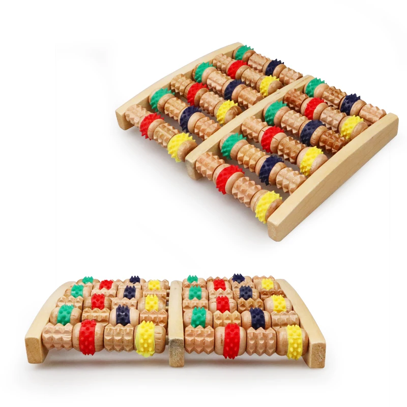

3 6 Rows Wooden Foot Massage Roller Deep Tissue Muscle Fascia Trigger Point Acupressure Anit Cellulite Foot Body Massage Tools