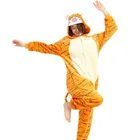 Милый мультфильм Кигуруми Пижама Тигр с длинным рукавом комбинезон с капюшоном взрослых женщин животных Хэллоуин Рождество пижамы
