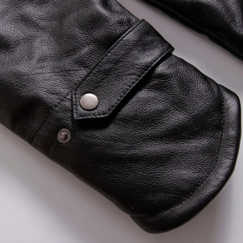 

Brand 100% Genuine Leather Hooded Jacket Men Winter Warm Motorcycle Biker Cowhide Coat Business Casual Outerwear Plus Size 5XL