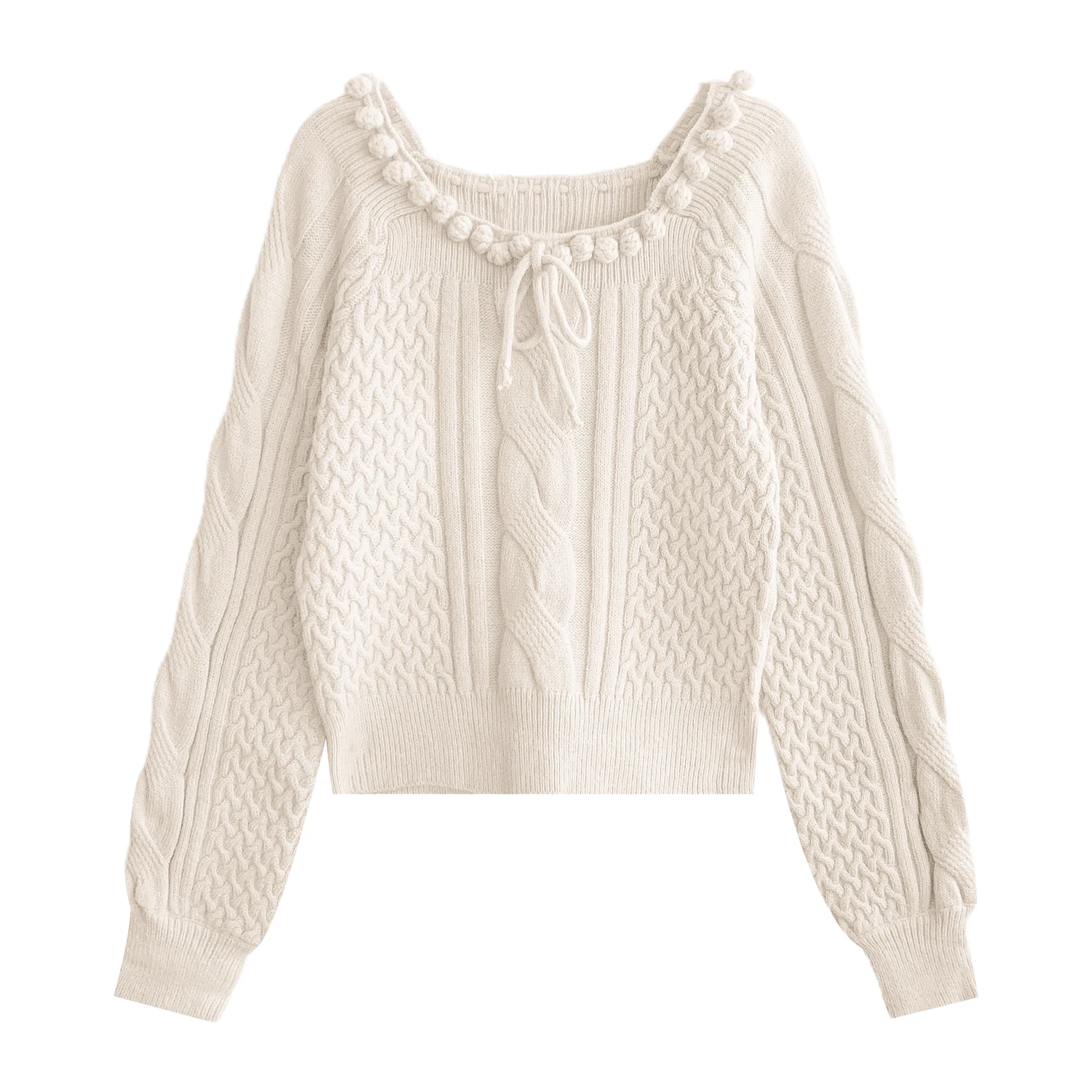 

Japanese sweet gentle wind restoring ancient ways bowknot shoulder to shoulder a word twist sweater woman wear loose