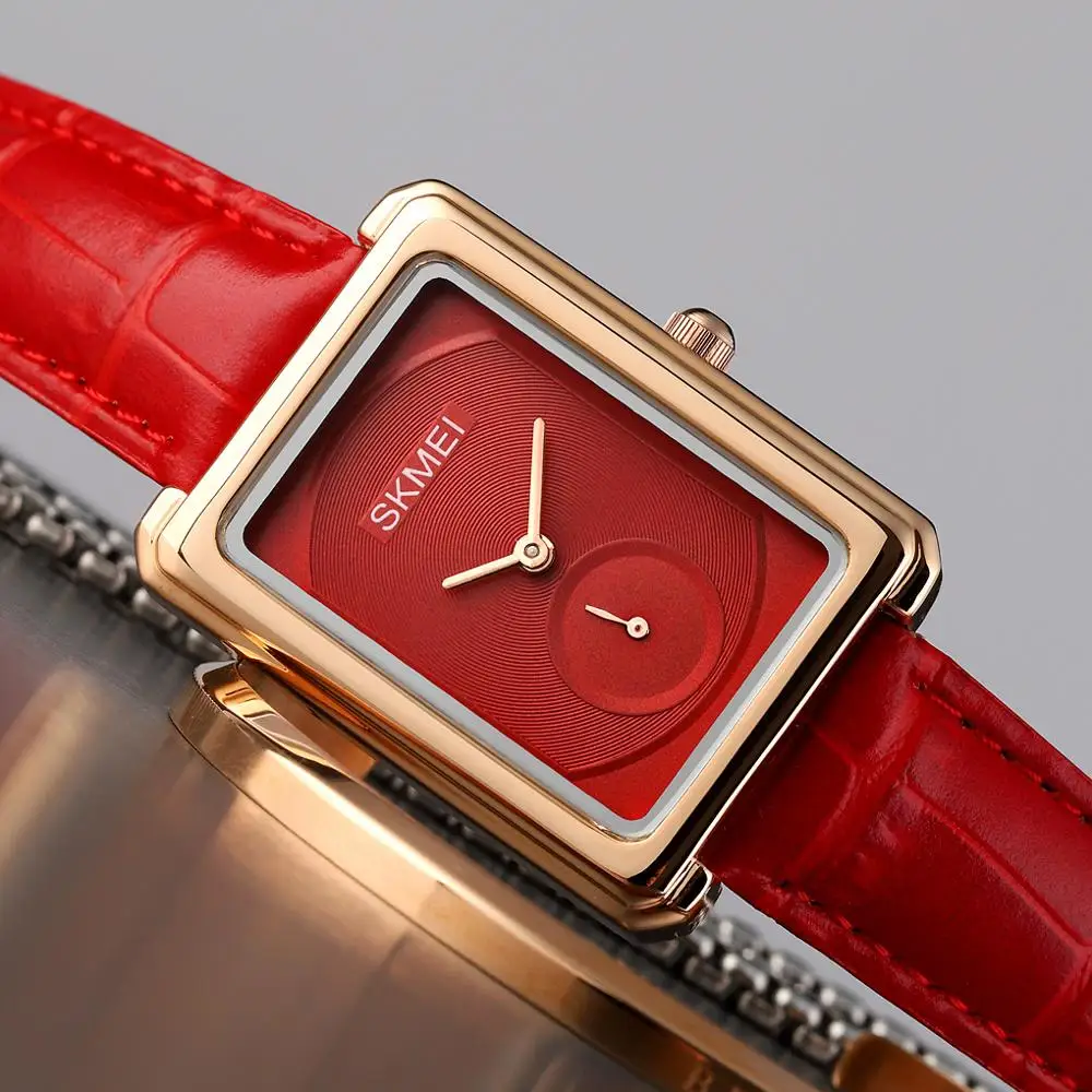 

SKMEI 1691 NEW Fashion Women Elegant Textured Dial Ladies Watches Vintage Leather Strap Casual Girls Clothes Gift Clock Relogio