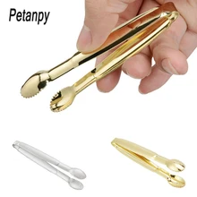 Coffee Sugar Clip Stainless Steel Anti-skid Tong Ice Palm Shape Food Cake Clamp Kitchen Gadgets Bar Buffet Golden Tools Tweezer