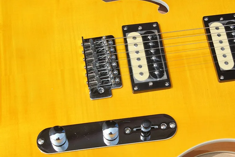 Заводской магазин TL TELE желтый цвет F отверстие 2 открытые пикапы двухсторонняя