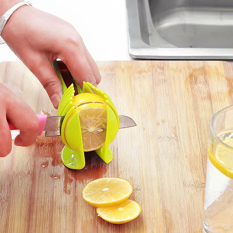 Держатель для нарезки лимона слайсер пластиковый резак картофеля инструмент