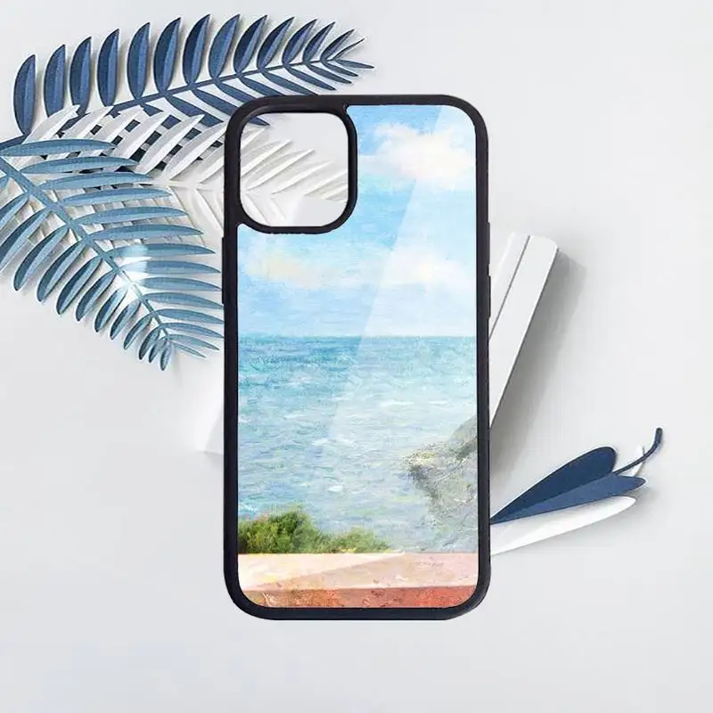

Art oil painting illustration beautiful Phone Case PC for iPhone 11 12 pro XS MAX 8 7 6 6S Plus X 5S SE 2020 XR Luxury funda