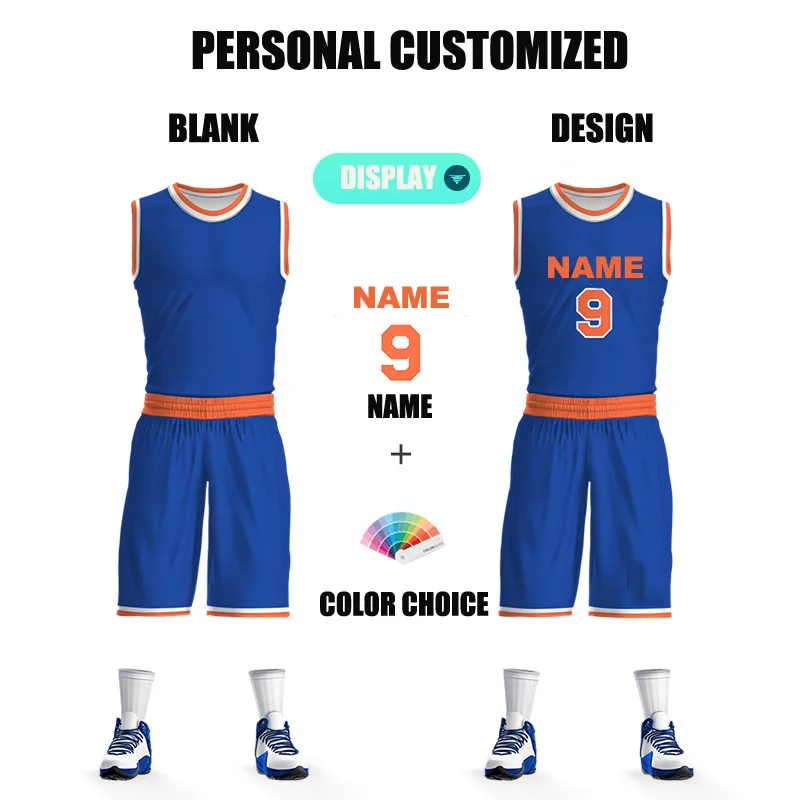 

Full Sublimation Basketball Uniform Youth Free Custom High School College Team Name Logo Sport Training Jersey Shorts Tracksuits
