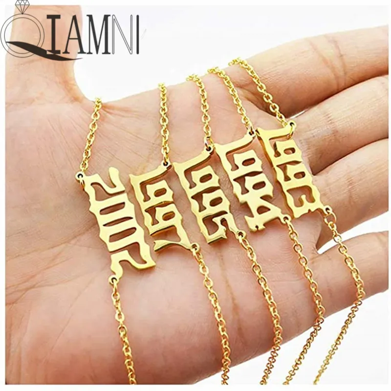 QIAMNI модный год цифры браслет для женщин специальная дата от 1989 до 2000 сувенир день