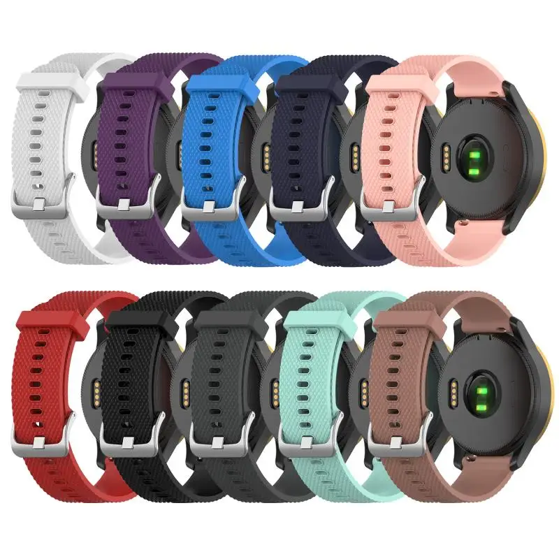 20 мм сплошной Цвет силиконовый ремешок для наручных часов Garmin Вену Смарт часы