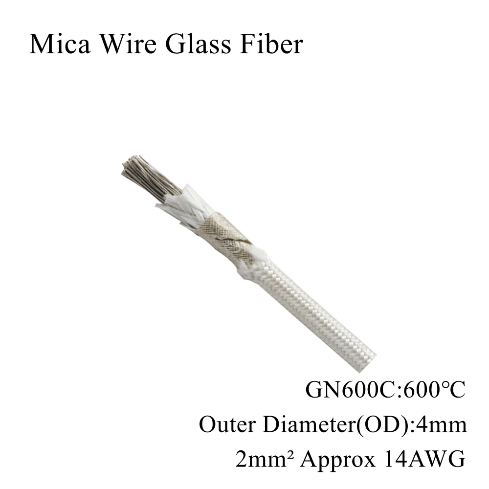 Квадратная слюдяная проволока 14AWG 2 дюйма оплетка из стекловолокна лента