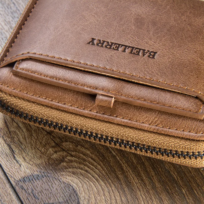 

Baellerry Men's Wallet Business Card Holder Wallet Men's Coin Purse Retro Leather Wallet Card Bag Small Wallet