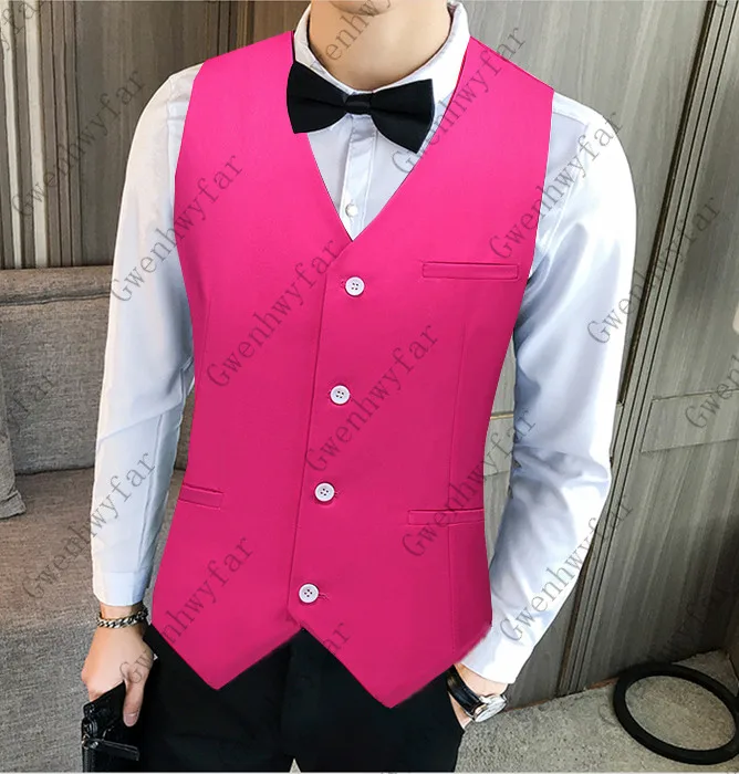 Gwenhwyfar фуксия модель 2020 года мужской жилет однотонный с рисунком Пейсли для