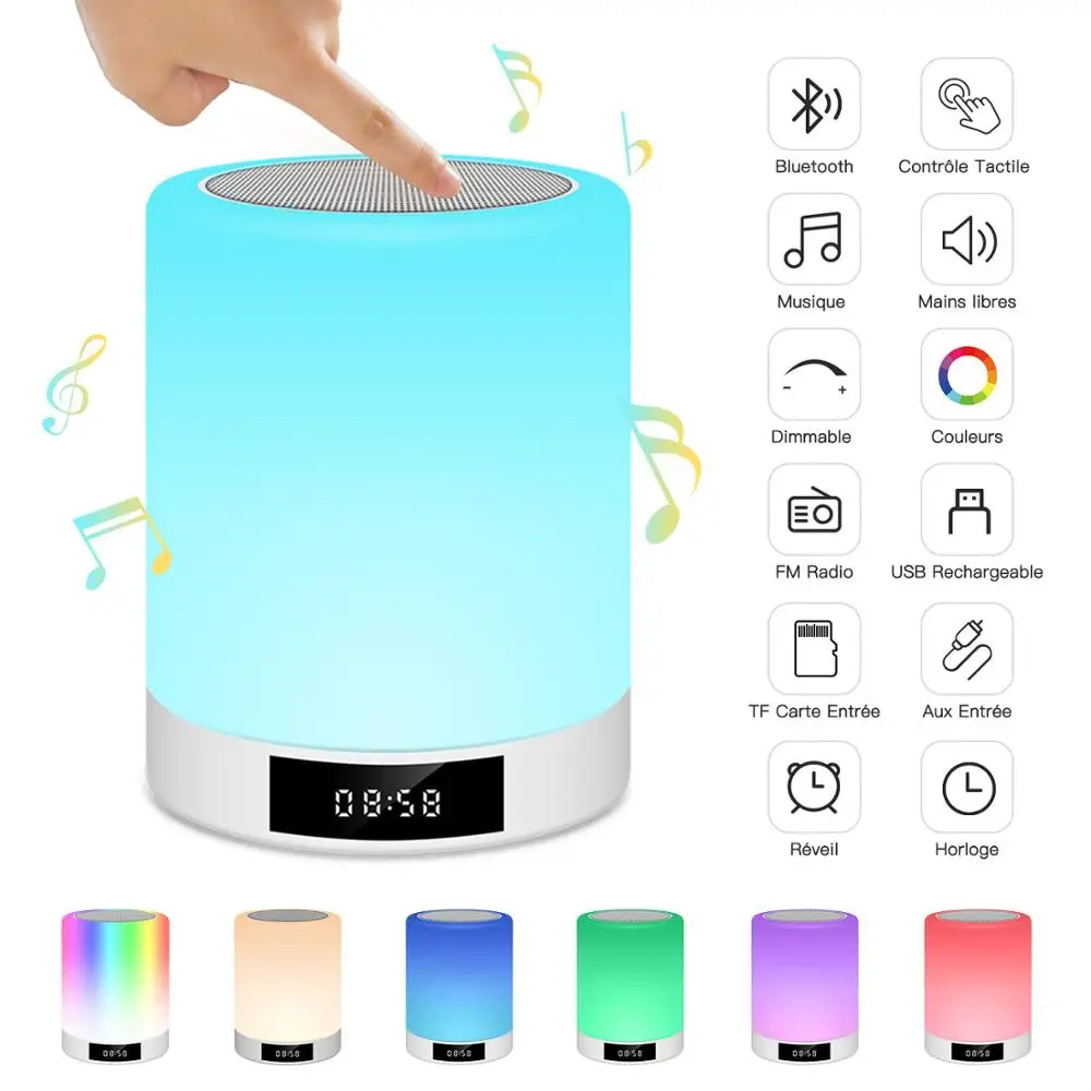 

LED Light Smart Indoor Night Light Touch Control Smart Bedside Lamp Color Change 2000mAh Battery Rechargeable Portable Hanging