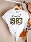 Ограниченная серия 1983 рубашка подарок на день рождения Графический 100% Хлопковая женская футболка с коротким рукавом футболки для девочек размера плюс с круглым вырезом Женская одежда Топ