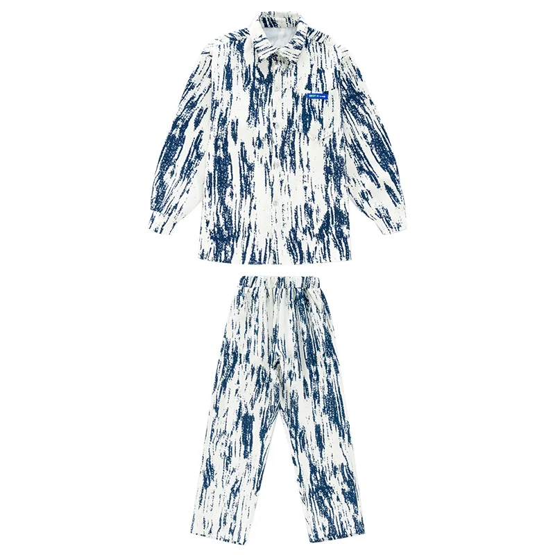 

Детские джазовые костюмы для современных танцев, рубашка с длинным рукавом, свободные брюки, костюм для бальной комнаты, Одежда для танцев в...