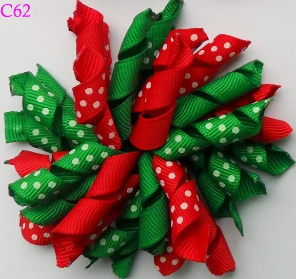 free shipping A group 24pcs Christmas feather hair bows Candy Cane Bow Santa Hair clip Reindeer Headband layered corker | Аксессуары для