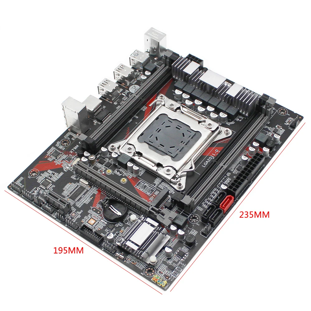 

X79 desktop motherboard LGA 2011 set kit with Xeon E5 2620 processor 8GB(2*4GB) ECC DDR3 RAM M-ATX M.2 NVME SSD X79M PLUS