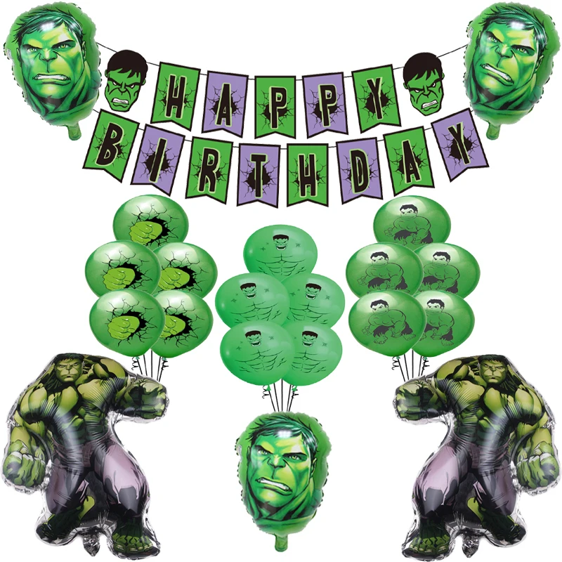 1 комплект Hulked воздушных шаров из латекса зеленого кулака украшение для торта на