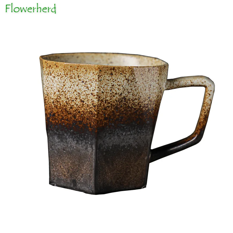 Большая емкость ретро Керамическая кофейная кружка для чая в японском стиле