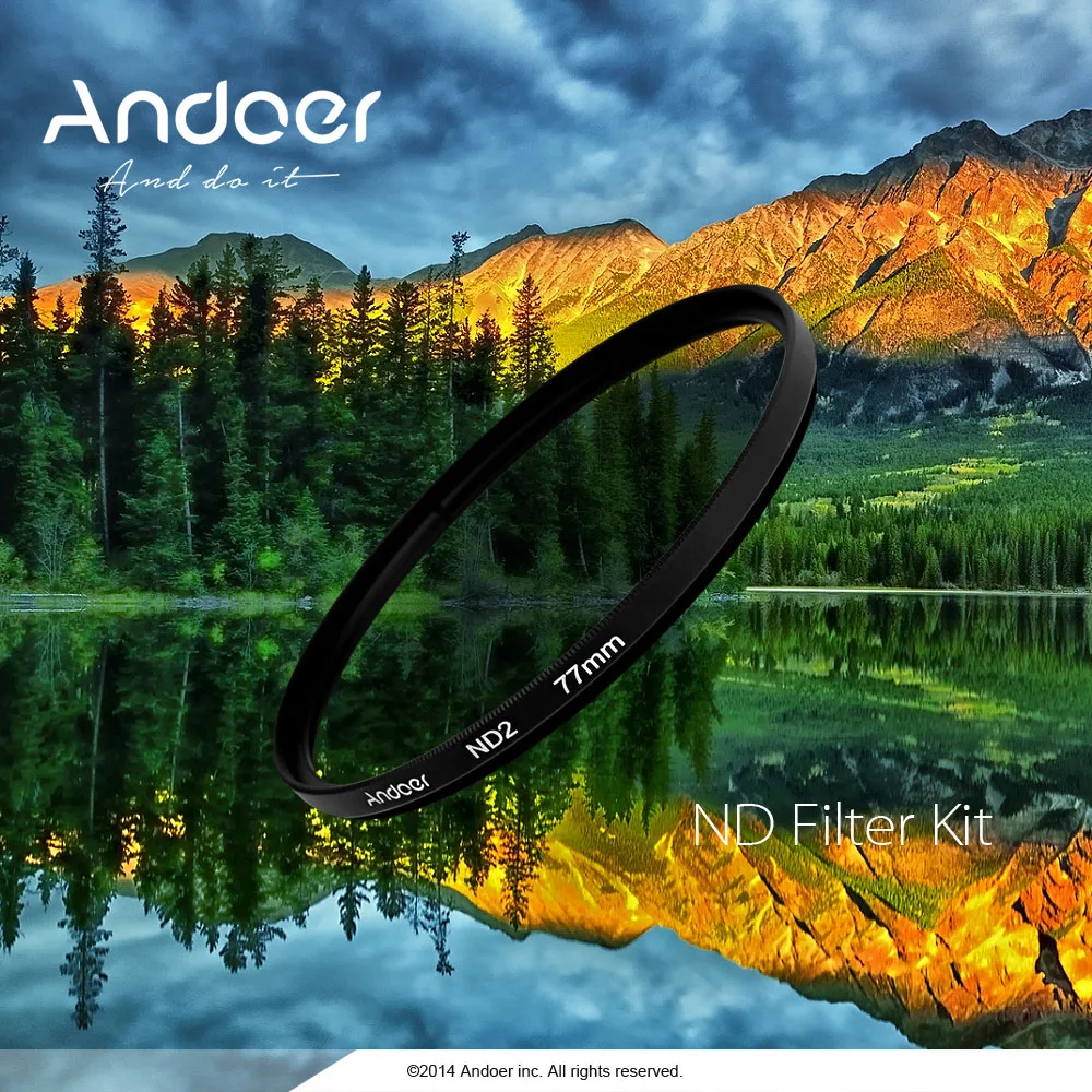 Набор фильтров Andoer 77 мм для фотосъемки с нейтральной плотностью (ND2 ND4 ND8) Nikon Canon Sony