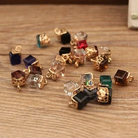k gold oil drop alloy pendant neckchain accessories water cube crystal pendant for diy necklaces earrings accessories jewelr