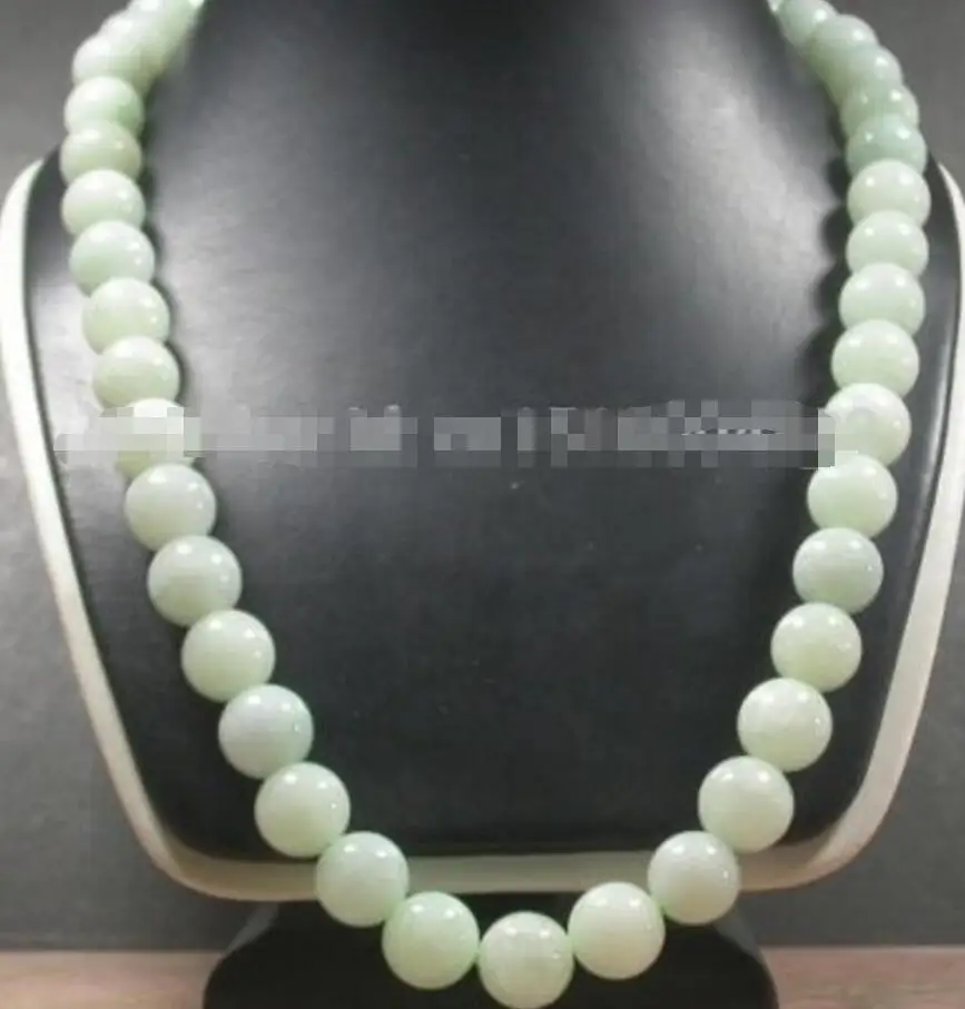 Бесплатная доставка светло-зеленые бусины из 100% натурального нефрита ожерелье 22